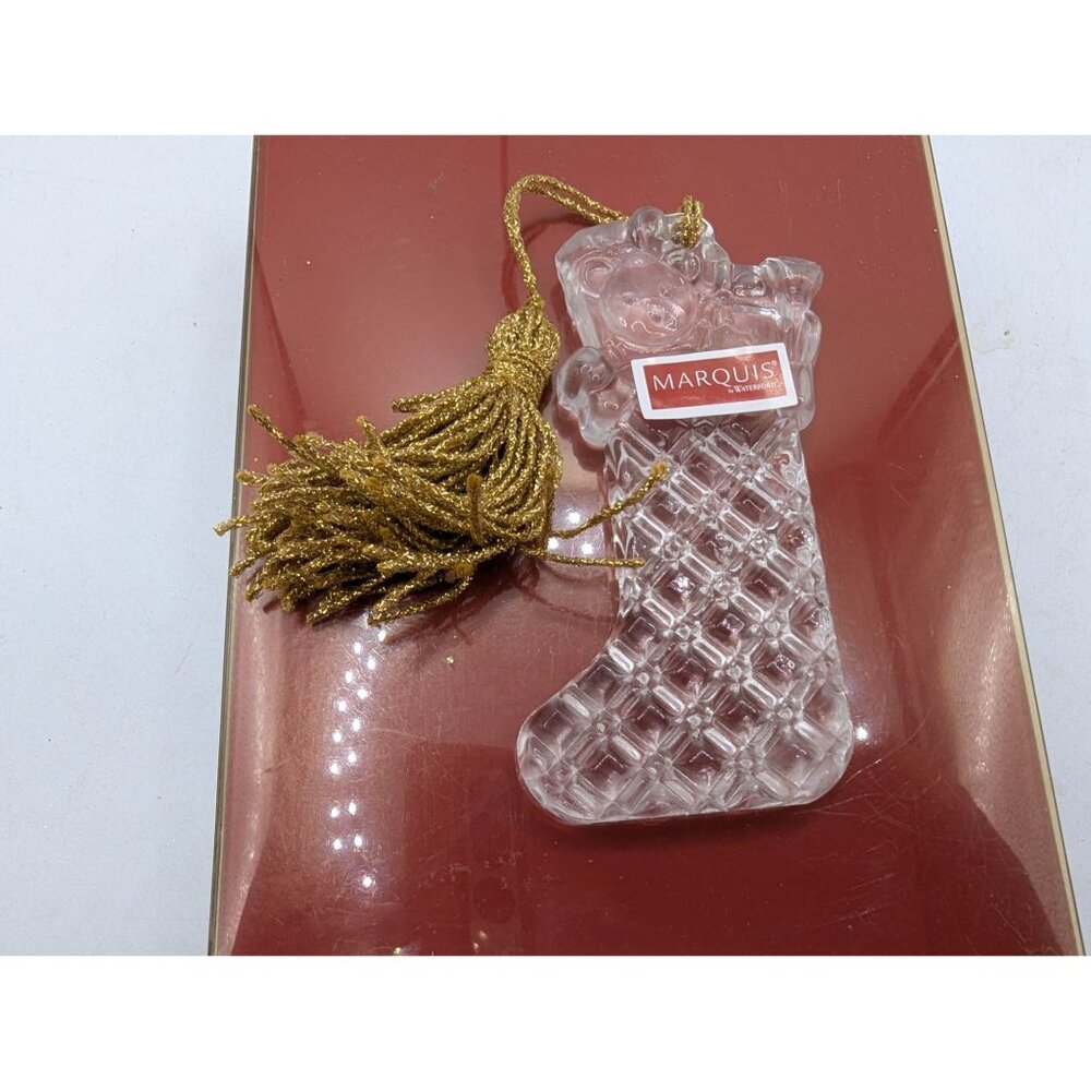 Marquis By Waterford Crystal Stocking Ornament With Box